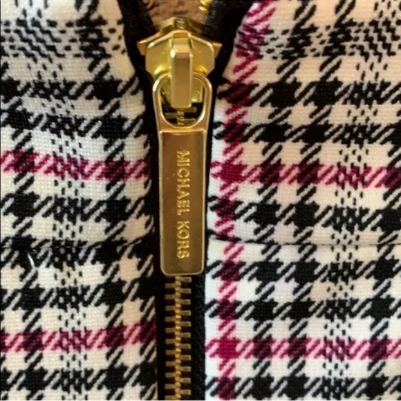 Michael Kors Black and Pink Plaid Pencil Skirt - Picture 2 of 7